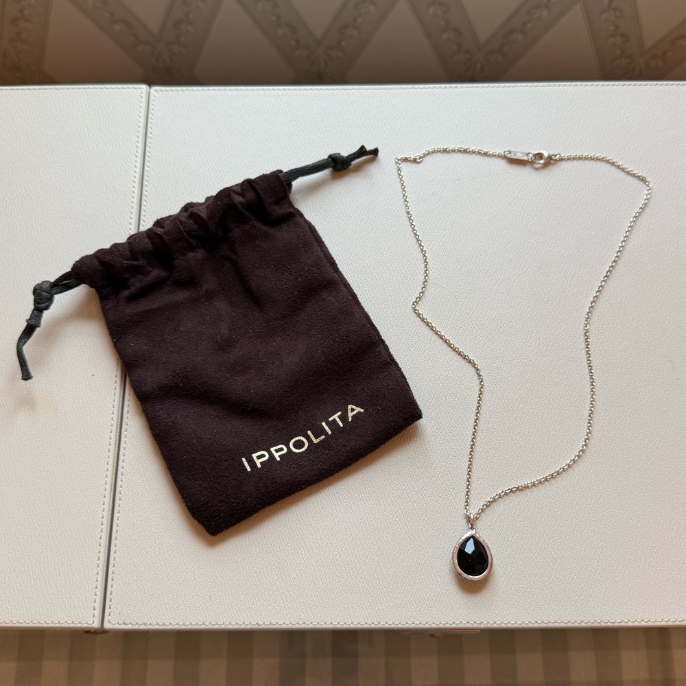 Ippolita Silver and Black Teardrop Necklace